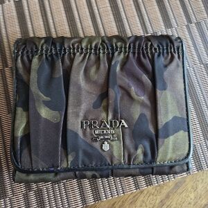 Prada Milano Unisex Camouflage Wallet - Green/Brown